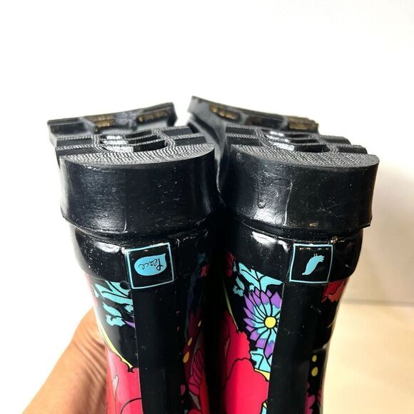 Sakroots Artist Circle Tall Flower Power Rubber Rain Boots Women’s Size 7 NWT - Picture 7 of 10